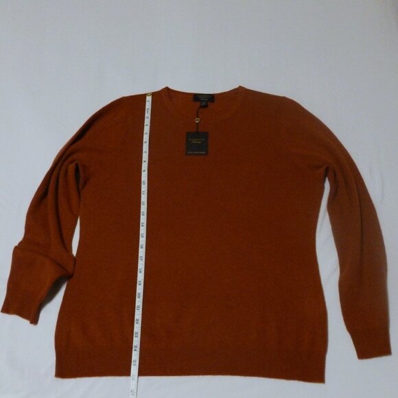 Charter Club Cashmere Long Sleeve Crewneck Sweater XL Bronze Pecan Rust NWT - Picture 5 of 14